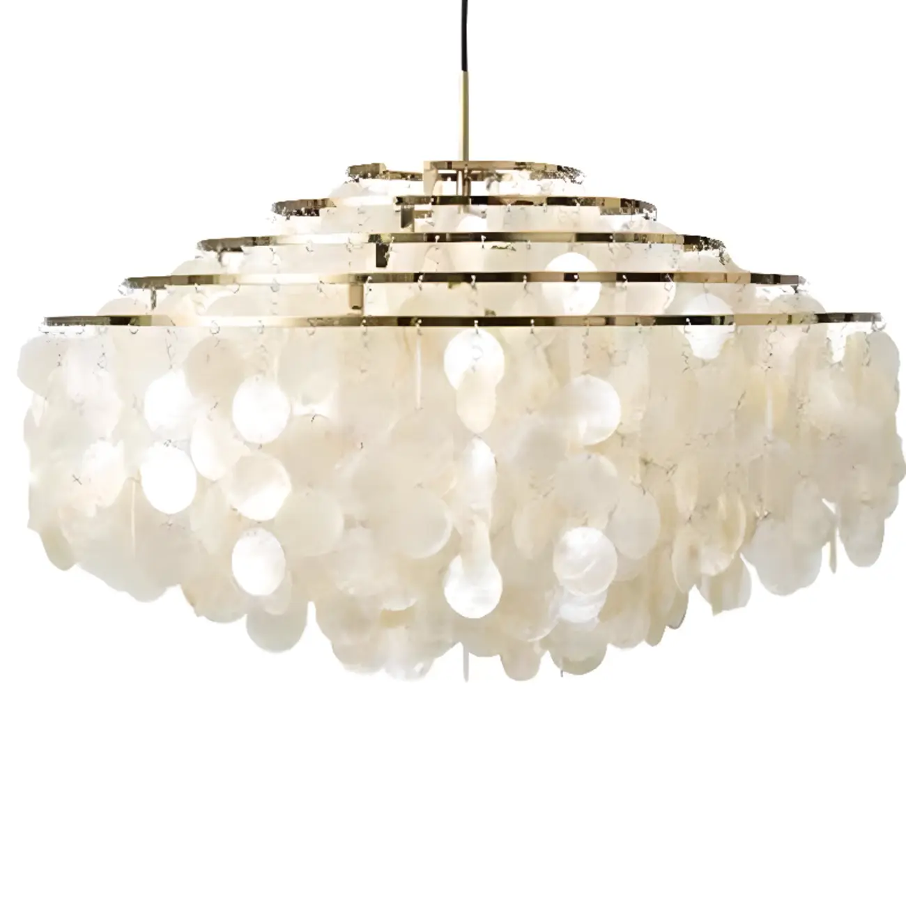 Retro Metal Coppery Tiered Shell Wind Chimes Chandelier Image - 6 | homeyfad