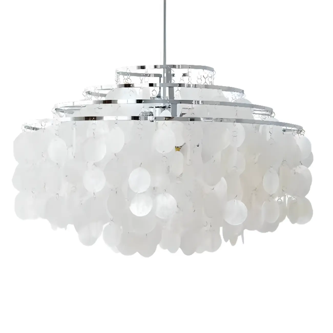 Retro Metal Coppery Tiered Shell Wind Chimes Chandelier Image - 8 | homeyfad