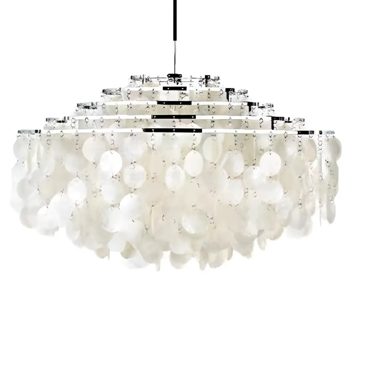 Retro Metal Coppery Tiered Shell Wind Chimes Chandelier Image - 10 | homeyfad