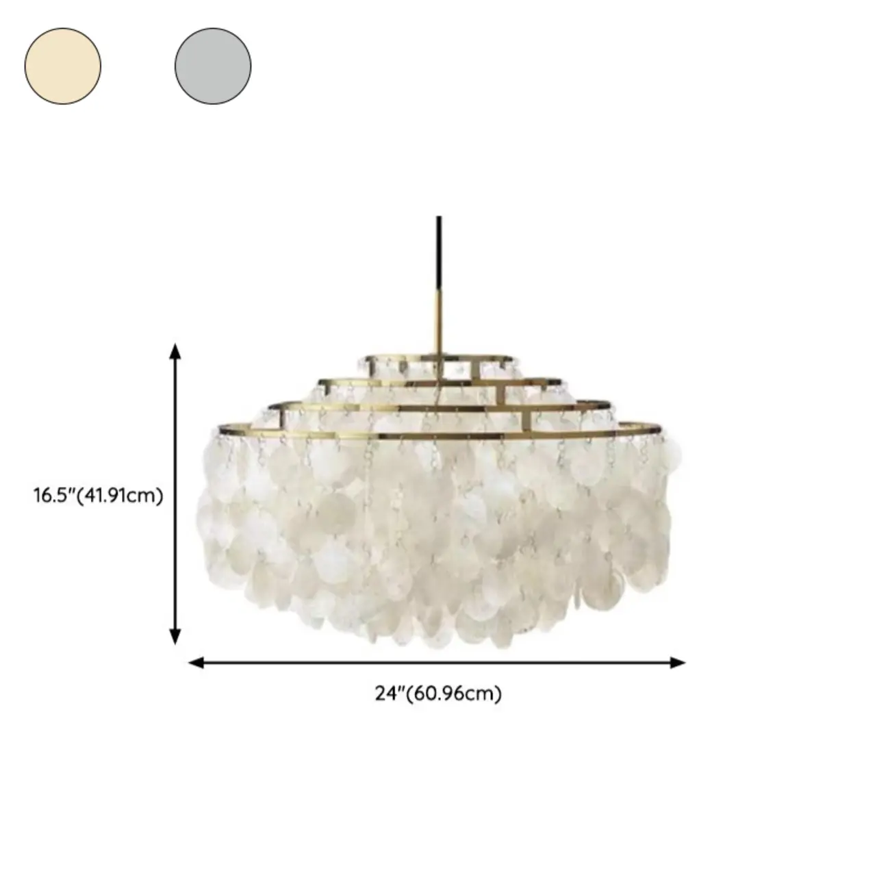 Retro Metal Coppery Tiered Shell Wind Chimes Chandelier #size | homeyfad