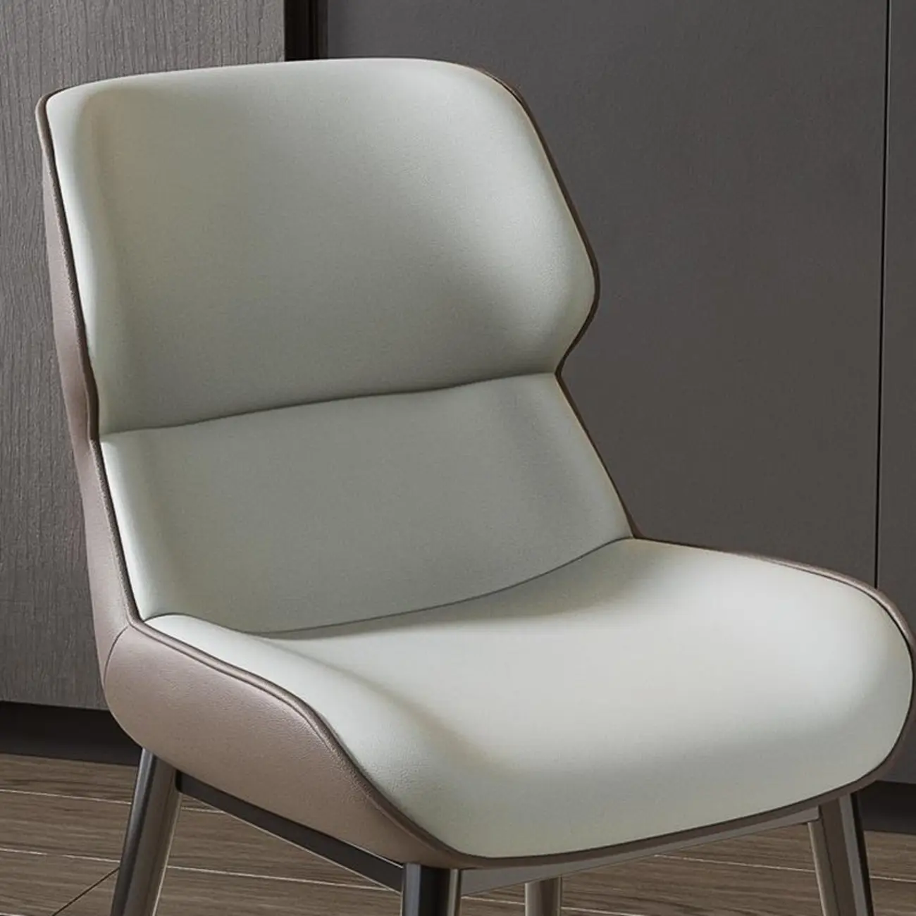 Modern Faux Leather Wingback Dining Chair Image - 13 | homeyfad