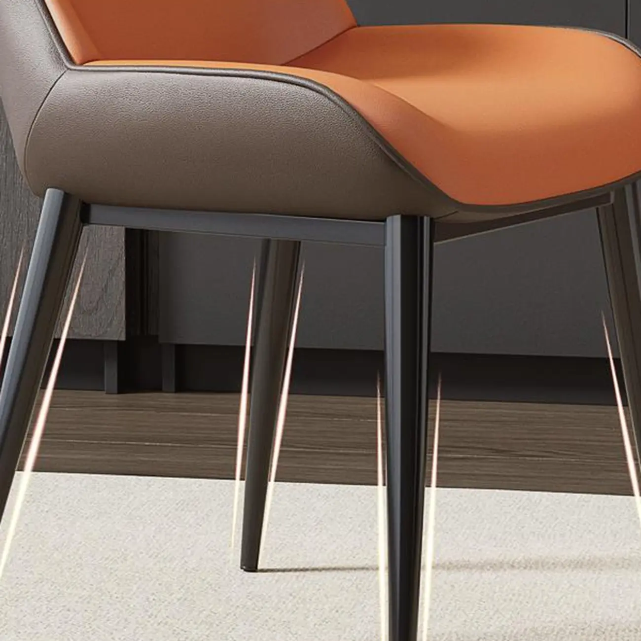 Modern Faux Leather Wingback Dining Chair Image - 14 | homeyfad