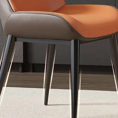 Modern Faux Leather Wingback Dining Chair Image - 14