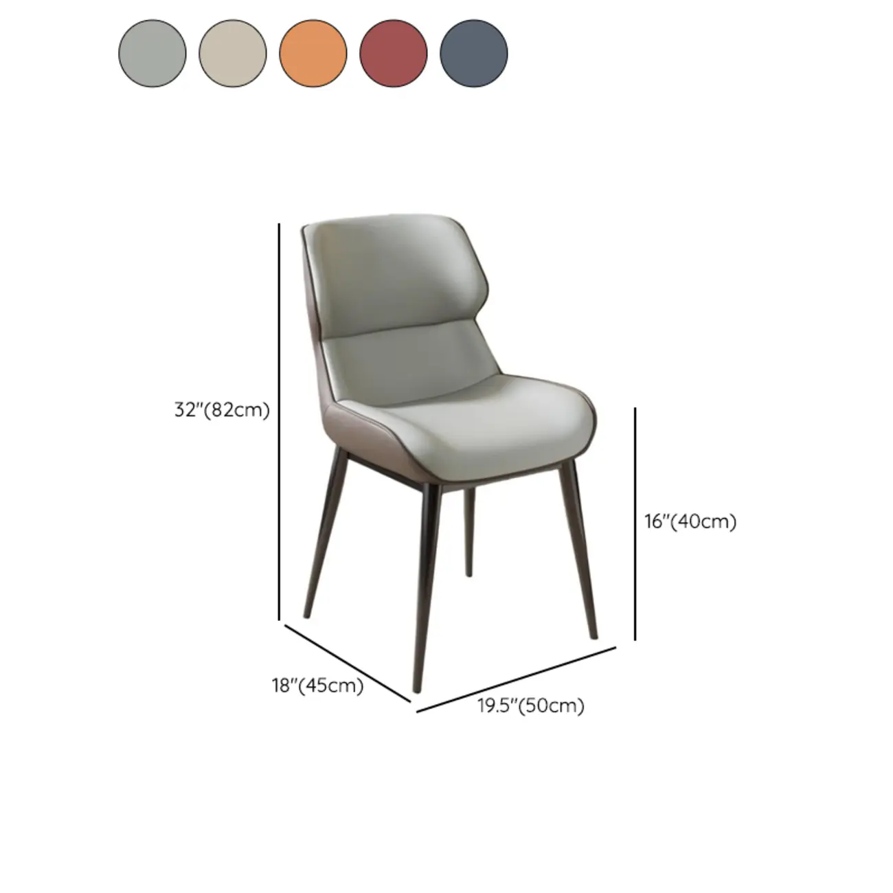 Modern Faux Leather Wingback Dining Chair #size | homeyfad