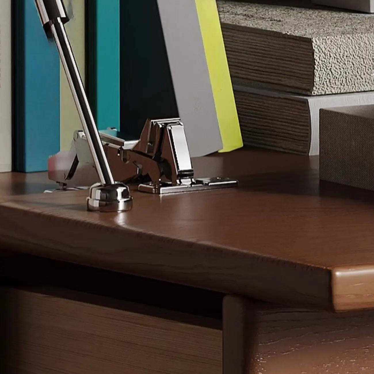 Living Room Brown 2-Tier Rectangular Wooden TV Stand Image - 7 | homeyfad