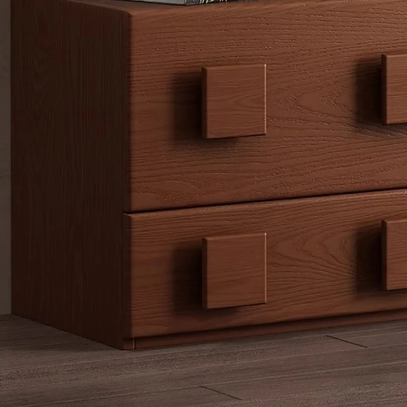 Living Room Brown 2-Tier Rectangular Wooden TV Stand Image - 11 | homeyfad