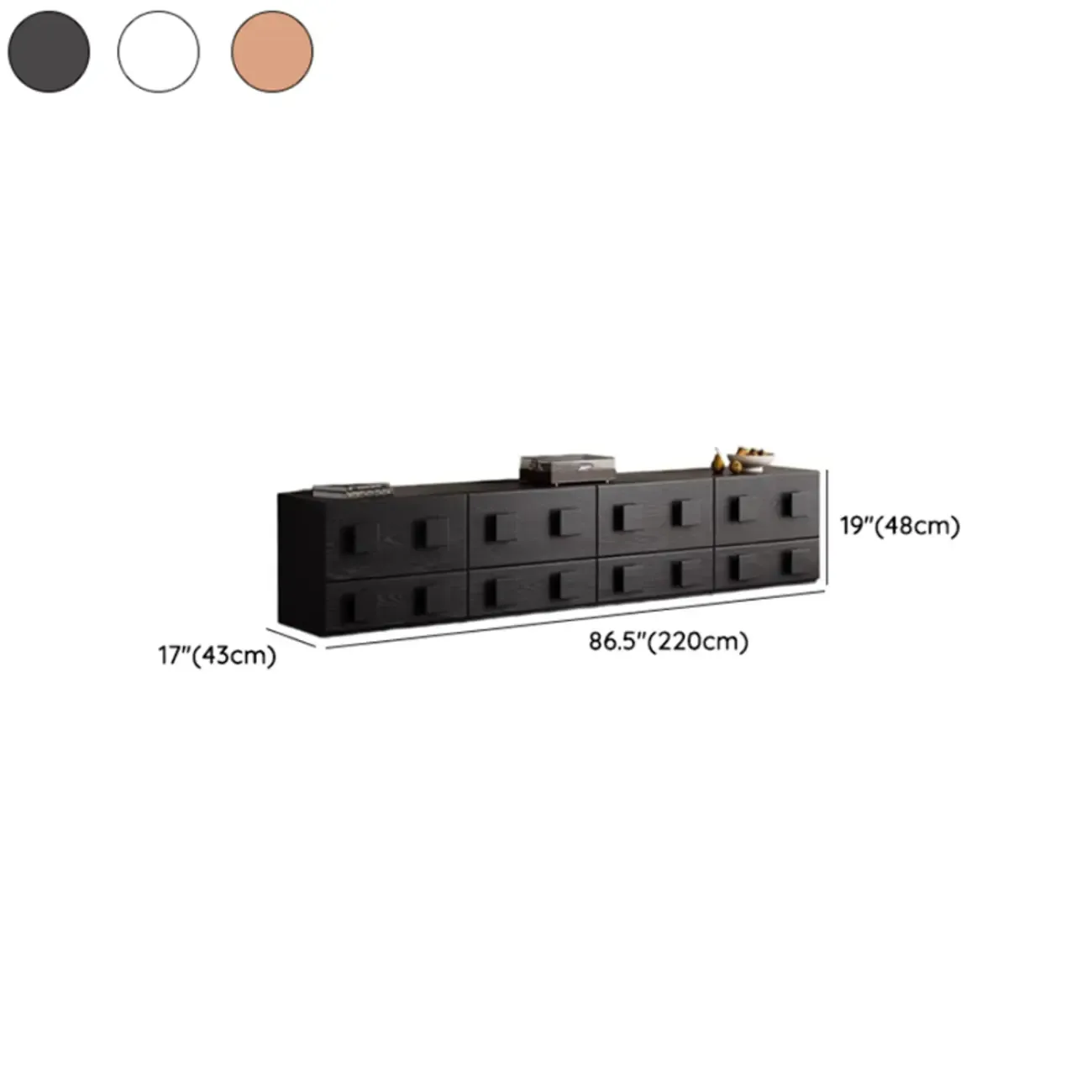 Living Room Brown 2-Tier Rectangular Wooden TV Stand #size