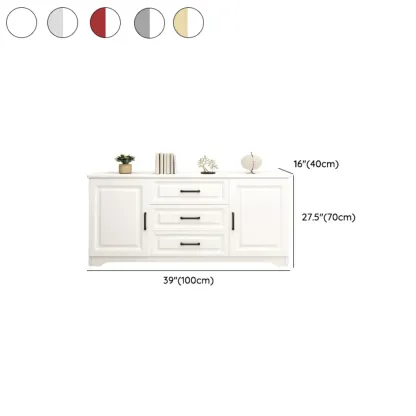 Modern Rectangular White 3-Drawer Wooden TV Stand #size