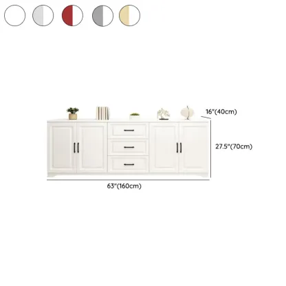 Modern Rectangular White 3-Drawer Wooden TV Stand Image - 20
