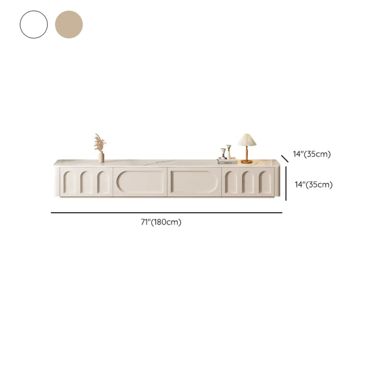 White Modern Long Wooden TV Stand with Drawers Image - 13 | homeyfad