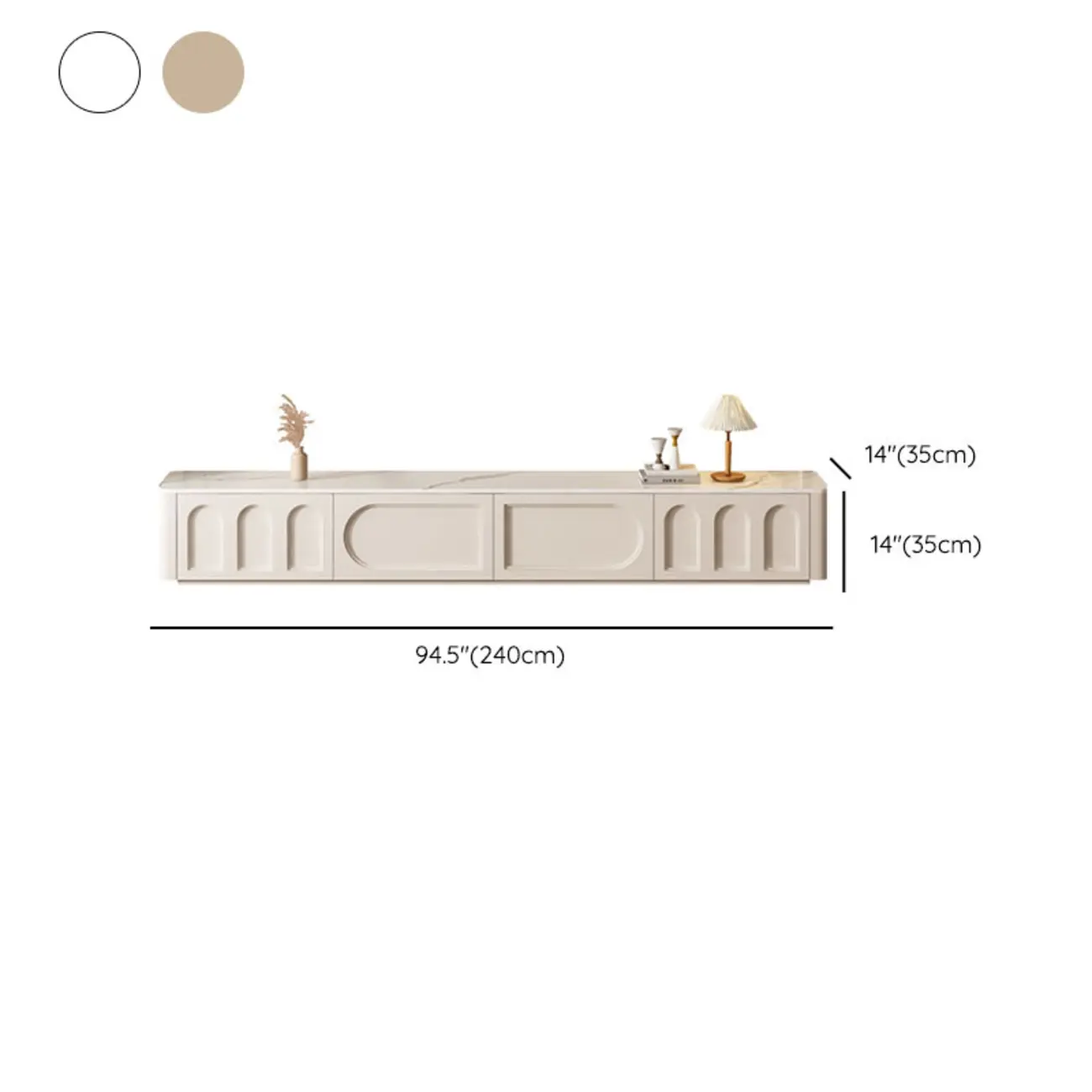 White Modern Long Wooden TV Stand with Drawers Image - 16 | homeyfad