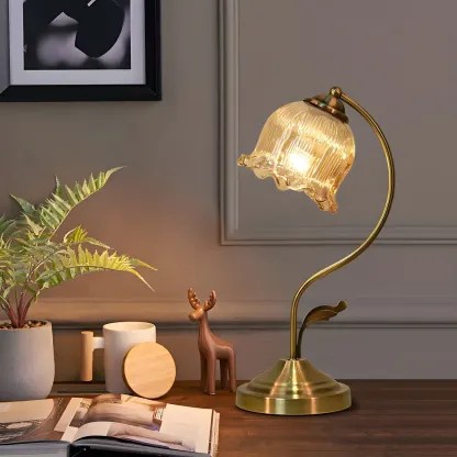 Flower Shape Amber Kids Lamp LED for Bedroom Image - 2