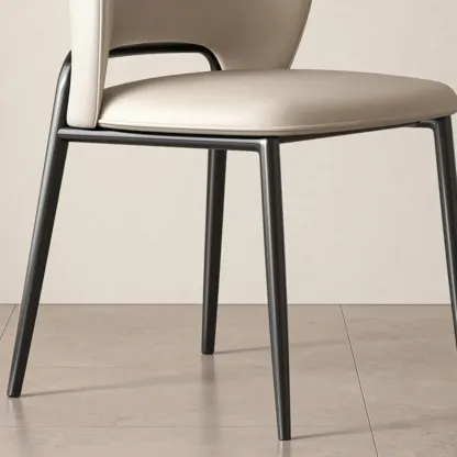 Modern Faux Leather Curved Low Back Dining Chair Image - 6