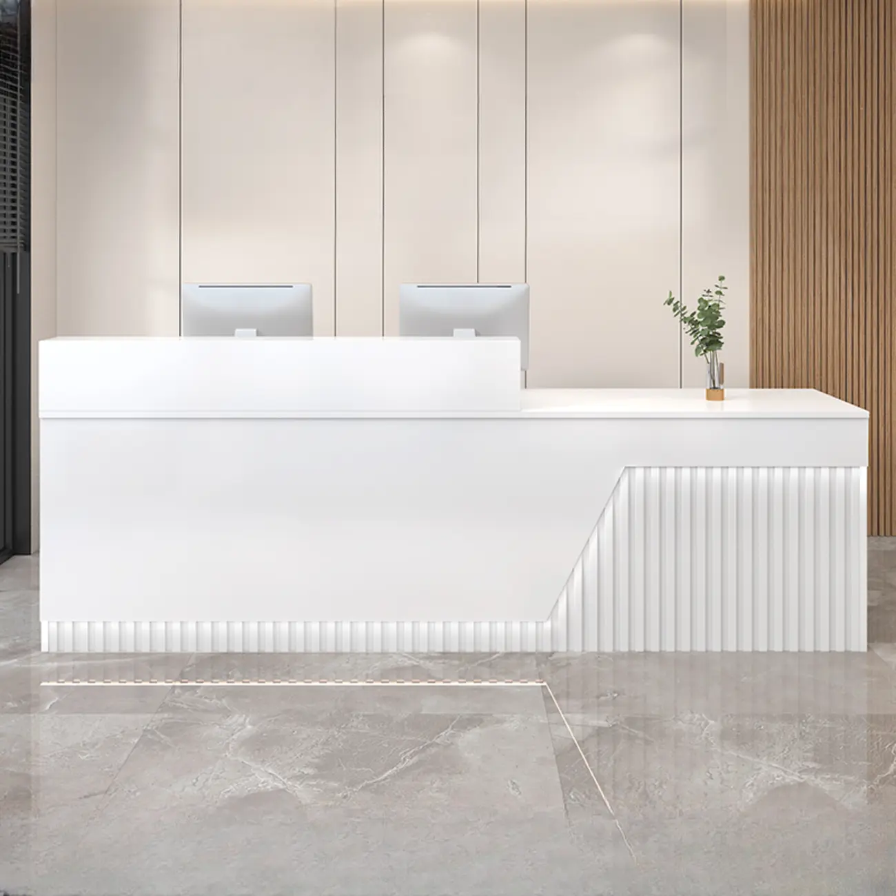 Modern Rectangular White 2 Seats Reception Front Desk Image - 1 | homeyfad