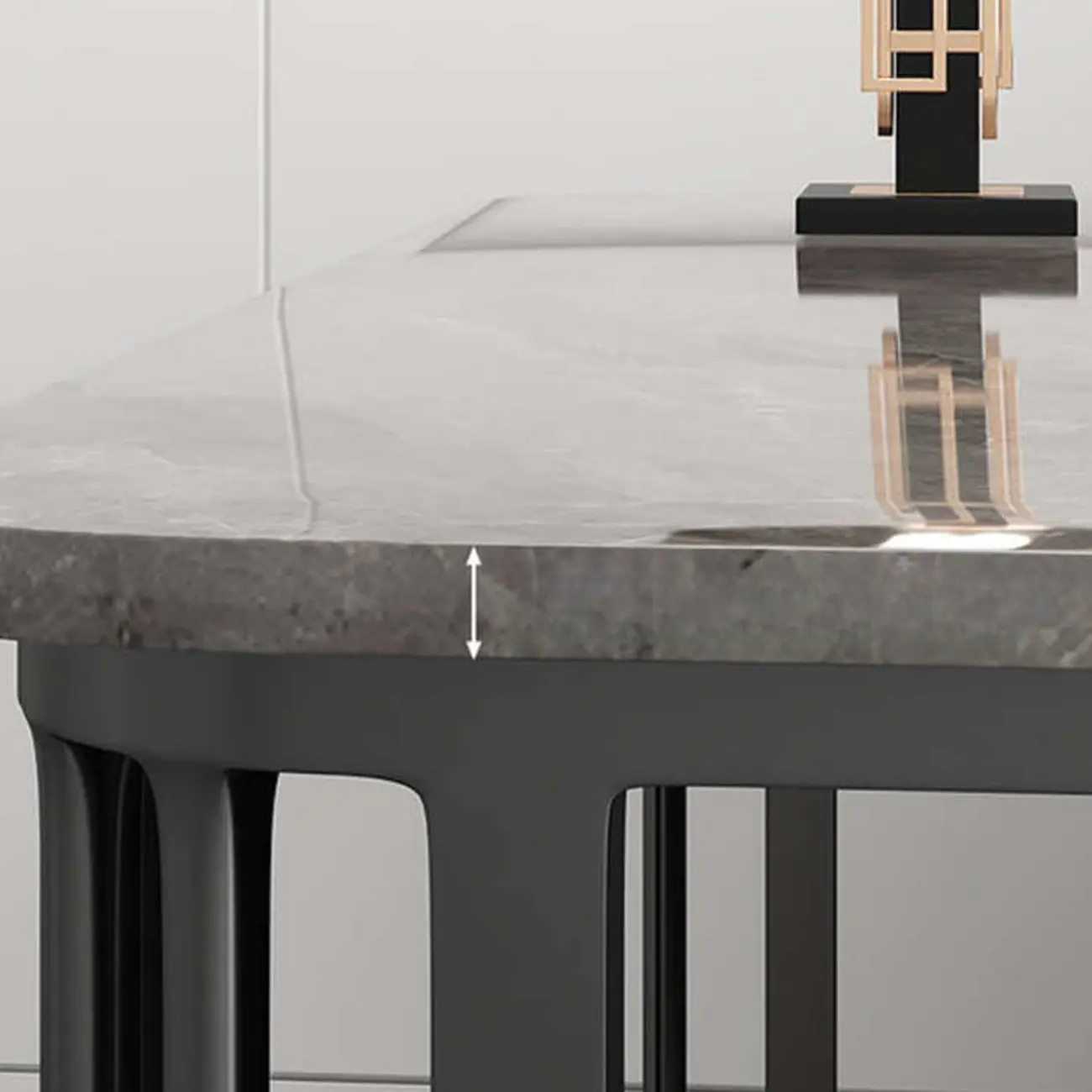 Luxury Rectangular Gold 2-Tier Coffee Table with Stone Top Image - 5 | homeyfad