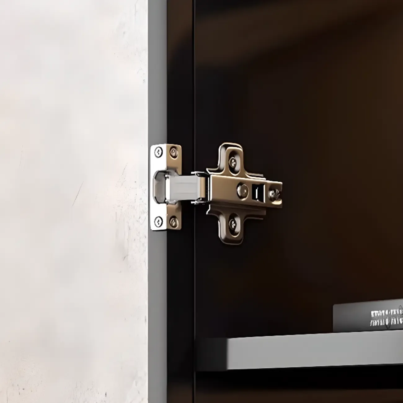 Large 3 Shelves Glass Wood Black Sideboard with LED Light Image - 5