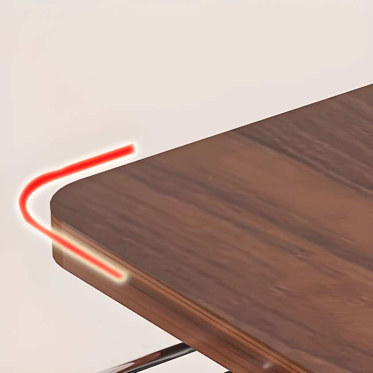 Brown Wood Top C-Shaped Sofa Side Table with Wheels Image - 10 | homeyfad