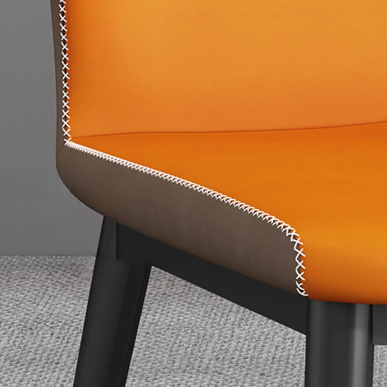 Modern Faux Leather Dining Chair with Wing Back Steel Legs Image - 7 | homeyfad