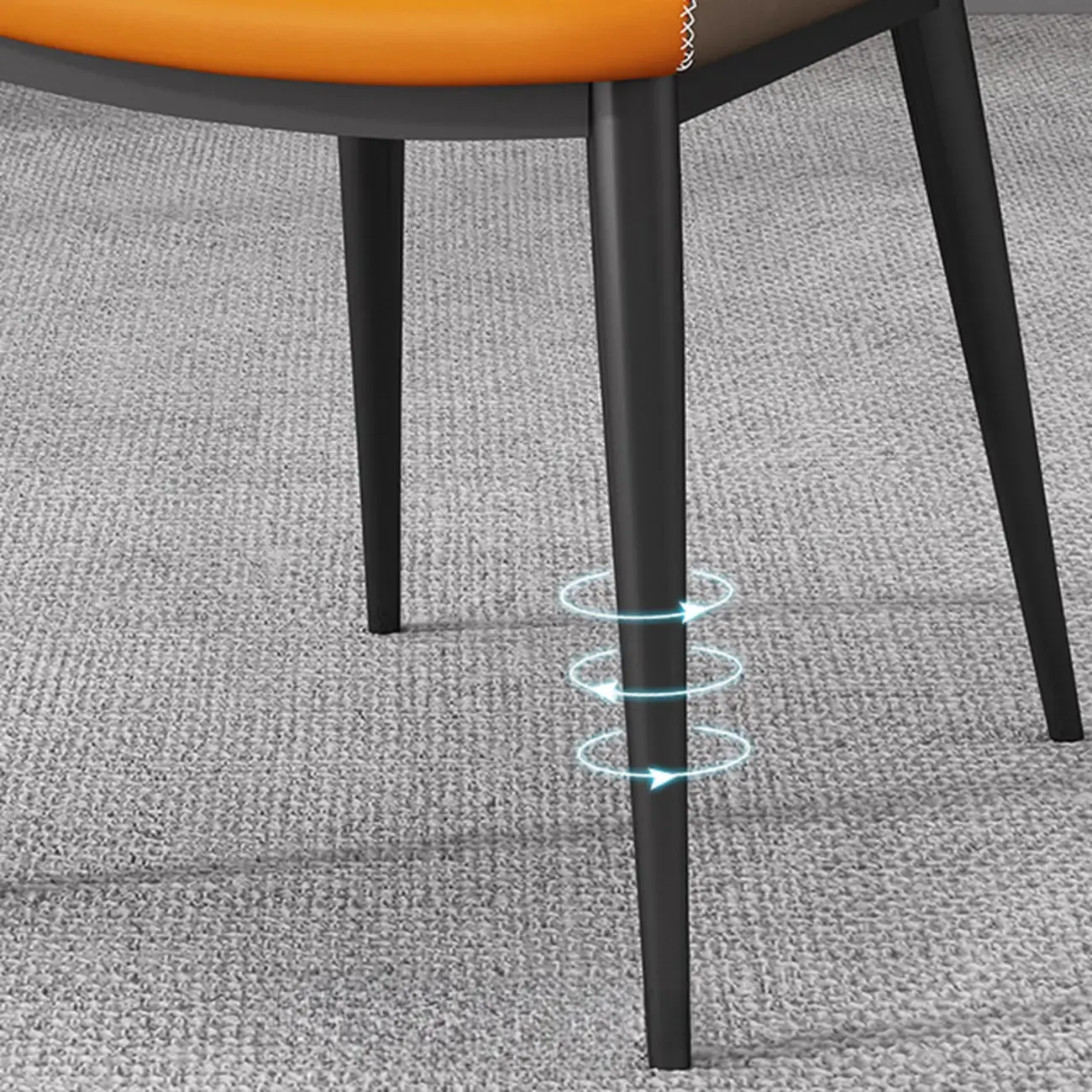 Modern Faux Leather Dining Chair with Wing Back Steel Legs Image - 10