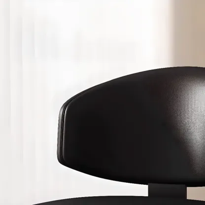 Modern Upholstered Dining Chair Low Back Steel Legs Image - 8