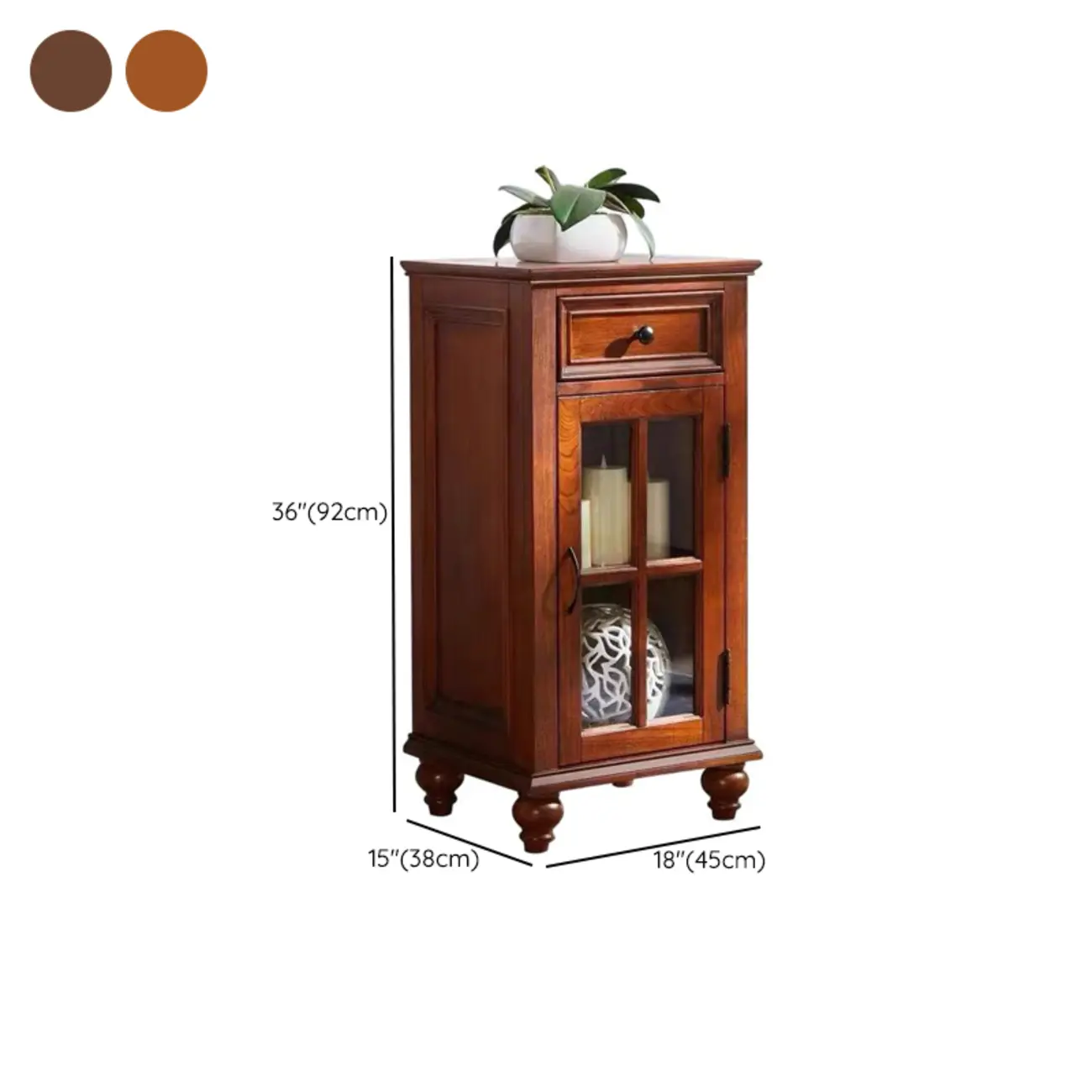 Traditional Wooden Storage Short China Cabinet in Brown #size | homeyfad