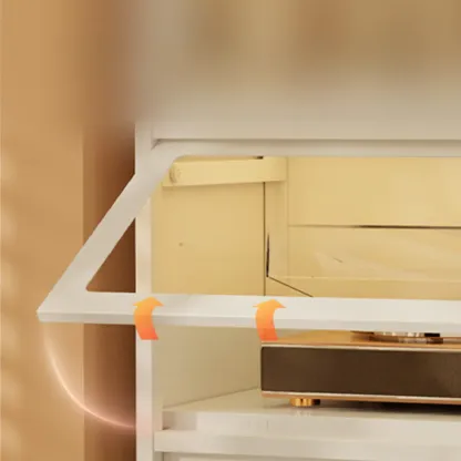 Floor Standing Modern 5-Tier Flip-Top Glass Display Cabinet Image - 11