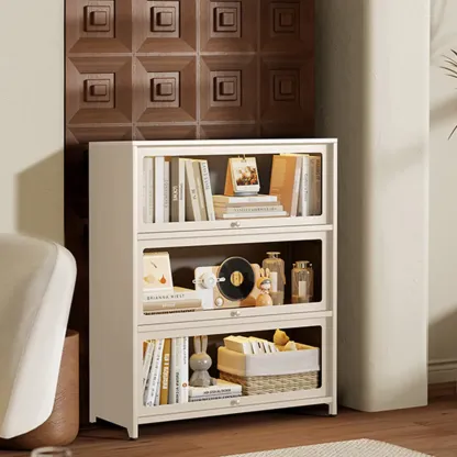 Floor Standing Modern 5-Tier Flip-Top Glass Display Cabinet Image - 22