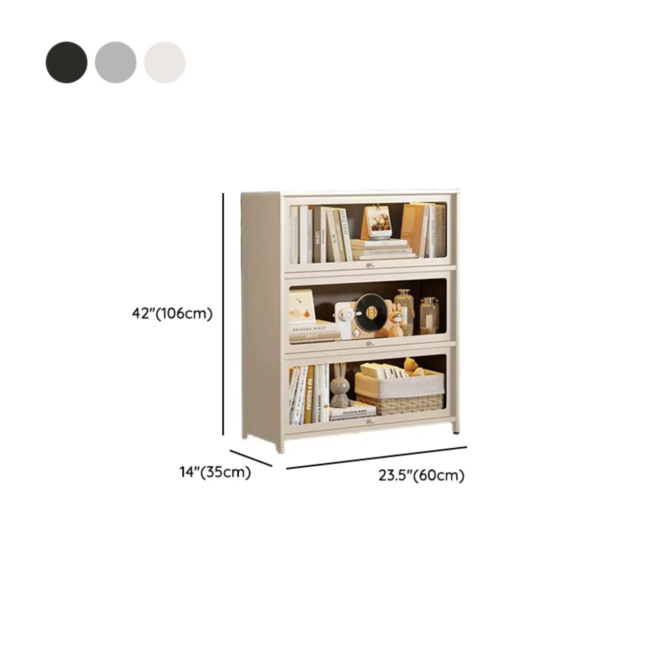 Floor Standing Modern 5-Tier Flip-Top Glass Display Cabinet Image - 24 | homeyfad
