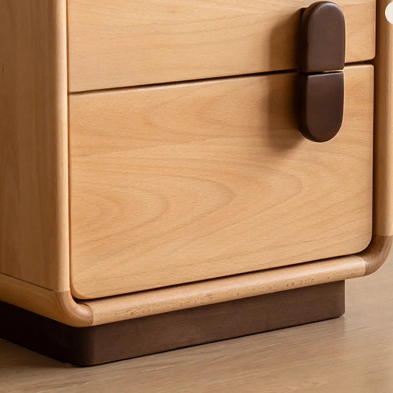 Cubic Modern 2-Drawer Wood Small Nightstand Image - 5 | homeyfad