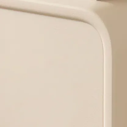 Simplistic 2 Tiers Vinyl Leather Nightstand with Drawer Storage Image - 8