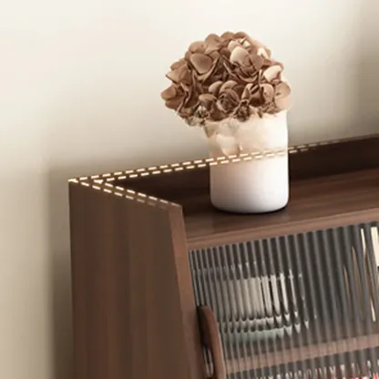 Kitchen Brown Wood Storage Sideboard with Drawer Image - 10