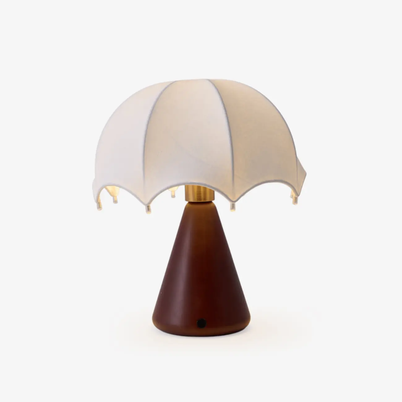 Elegant Umbrella Design Metal Wood Silk Table Lamp Image - 1 | homeyfad