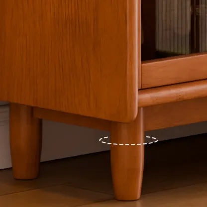 Lighting Cherry Wood 2-Drawer Open Storage Sideboard Image - 11