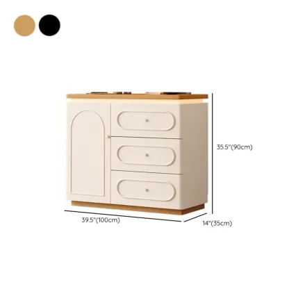 Modish White Kitchen Storage Cabinet with 3 Drawers #size