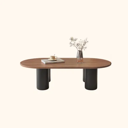 Oval Coffee Table with Durable Wood Construction and Sturdy Base Image - 10