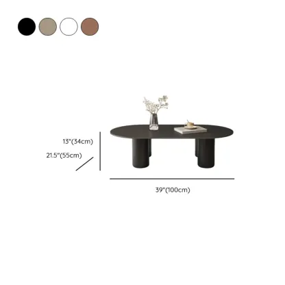 Oval Coffee Table with Durable Wood Construction and Sturdy Base #size