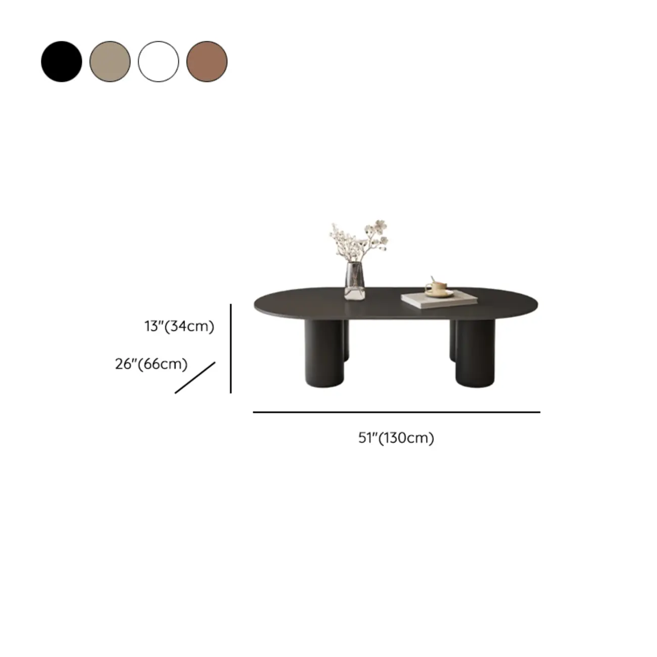 Oval Coffee Table with Durable Wood Construction and Sturdy Base Image - 20 | homeyfad