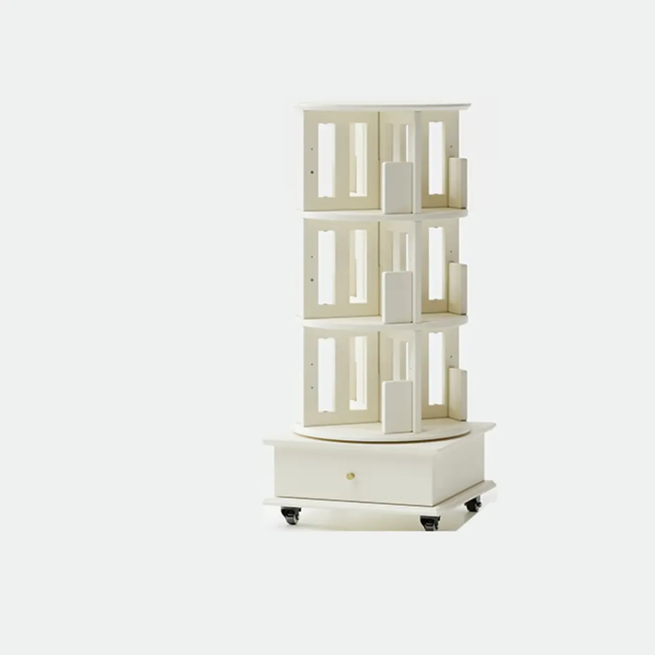 Vertical Rubberwood Wall Corner with 1 Drawer and 3-Shelf/4 Shelves/5 Shelves Open Back Image - 22