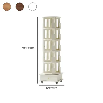 Vertical Rubberwood Wall Corner with 1 Drawer and 3-Shelf/4 Shelves/5 Shelves Open Back Image - 27
