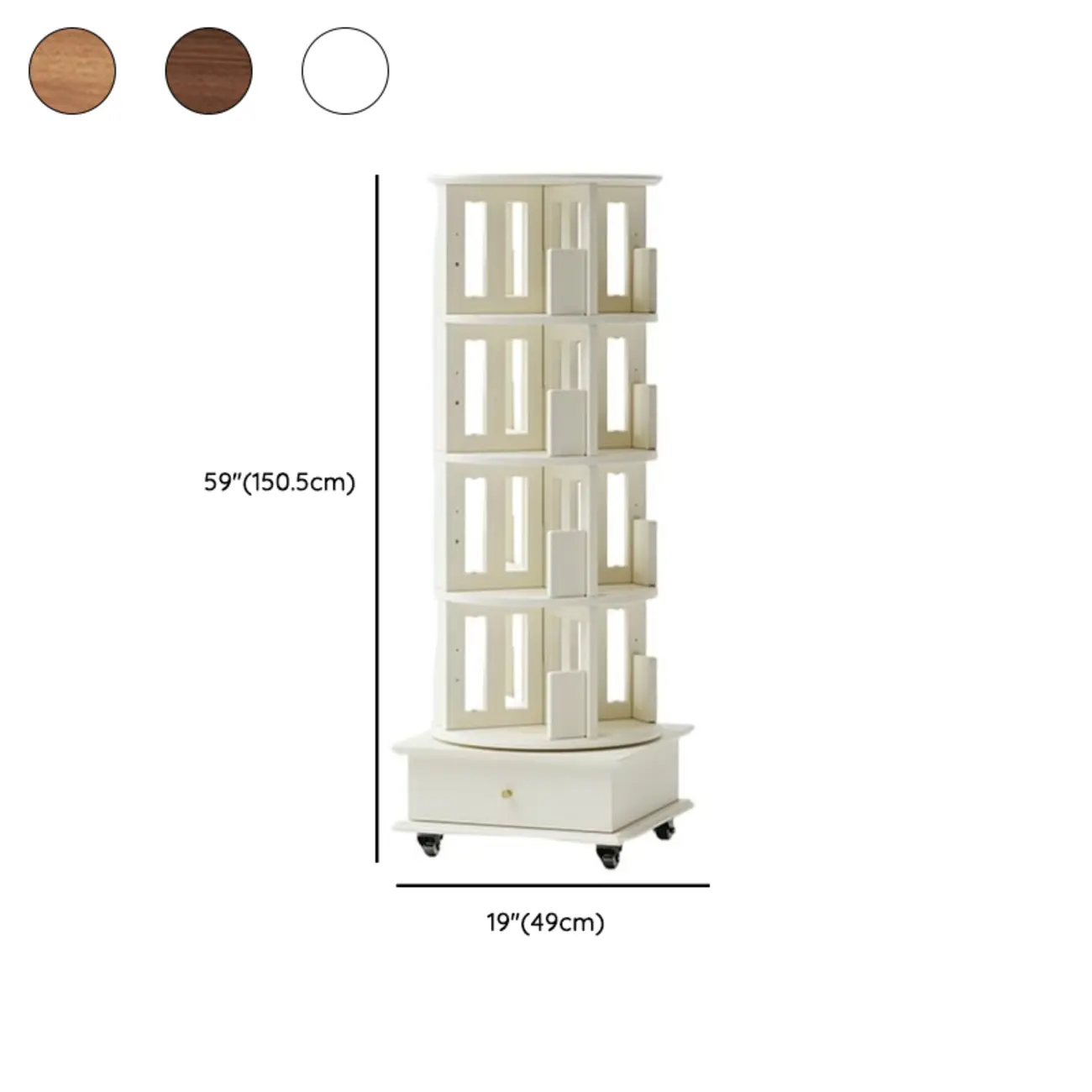 Vertical Rubberwood Wall Corner with 1 Drawer and 3-Shelf/4 Shelves/5 Shelves Open Back Image - 28 | homeyfad