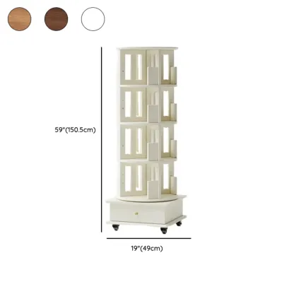 Vertical Rubberwood Wall Corner with 1 Drawer and 3-Shelf/4 Shelves/5 Shelves Open Back Image - 28