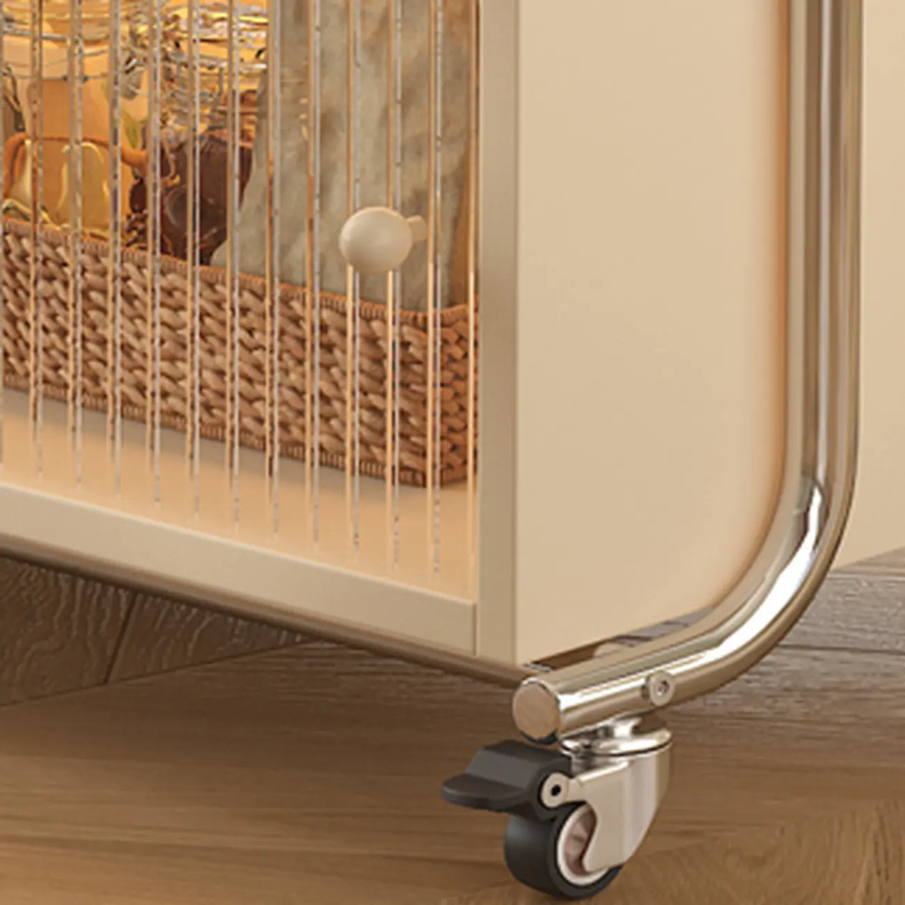 Modern Foldable Top Wheeled Side Table with Hidden Storage Image - 8 | homeyfad