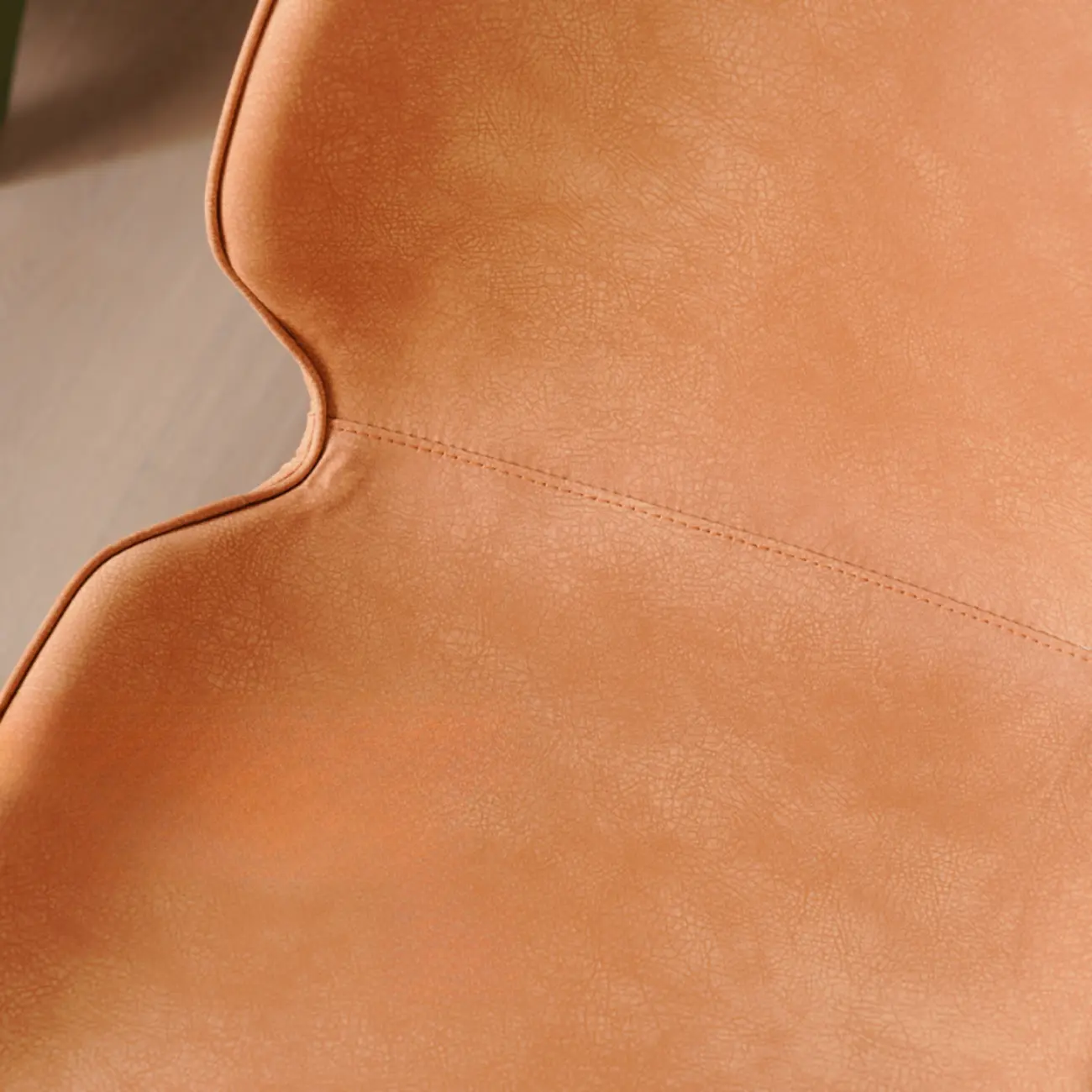 Saddle Leather Curved Back Kitchen Bar Stools with Footrest Image - 8 | homeyfad