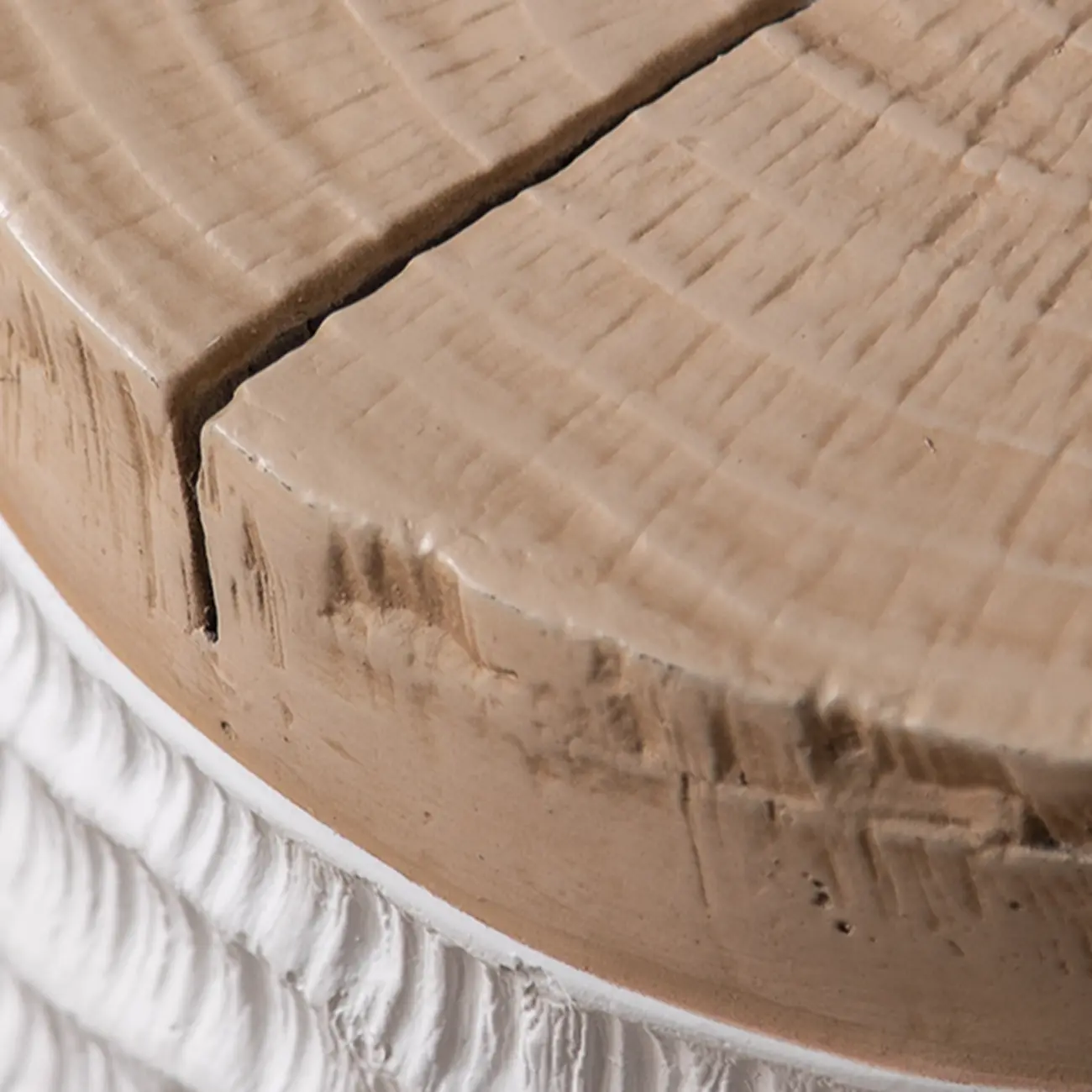 Elegant Drum Design White Wooden Side Table Image - 7 | homeyfad