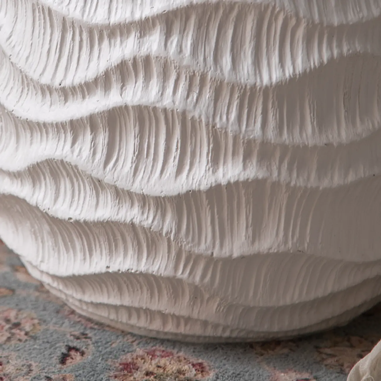 Elegant Drum Design White Wooden Side Table Image - 8 | homeyfad