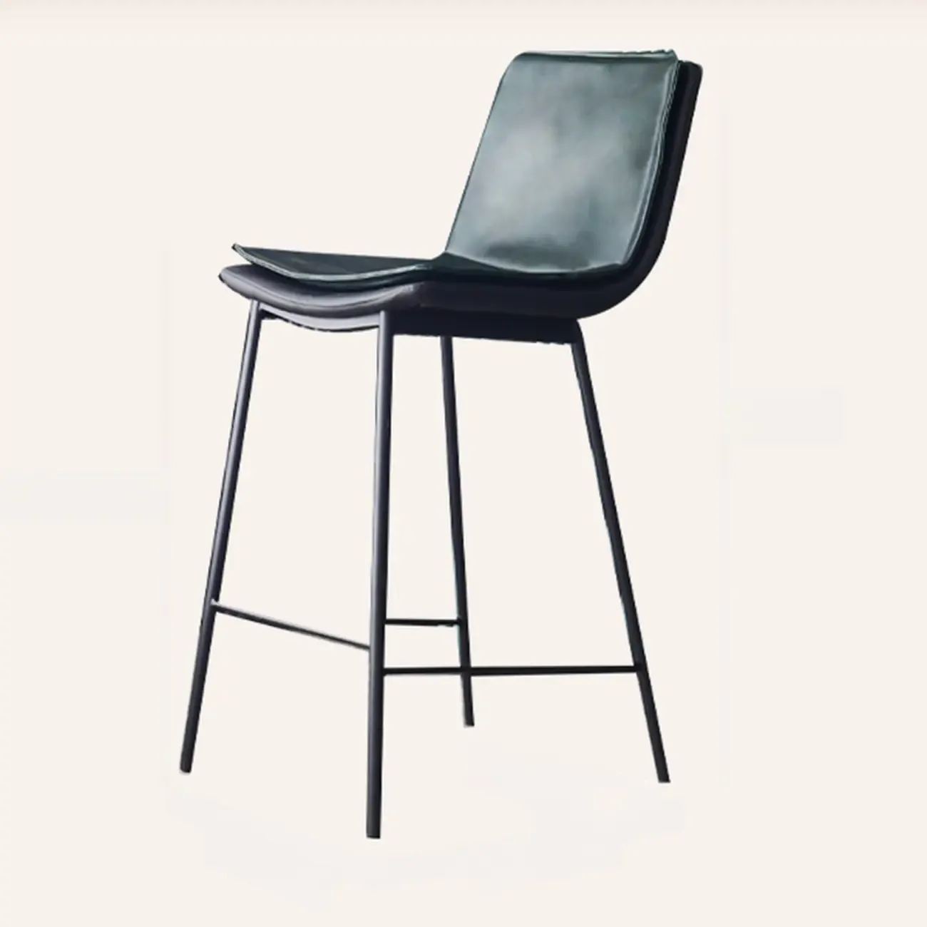 Modern Leather Counter Height Bar Stool with Back | HomeyFad