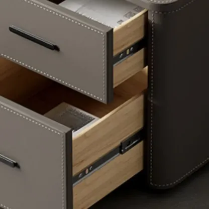 Modern Pine Wood Top 2 Drawers Nightstand Image - 10