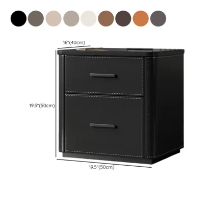 Modern Pine Wood Top 2 Drawers Nightstand #size