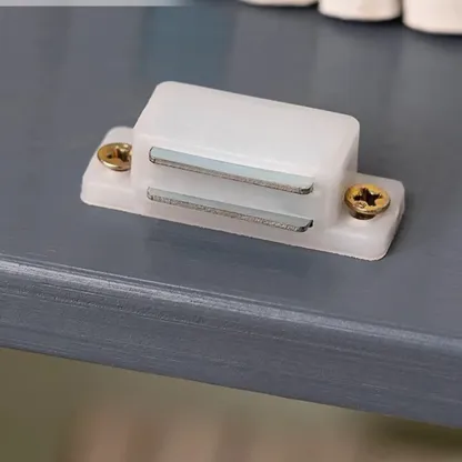 Grey Shelf Organizer with 2 Drawers and Synthetic Door Image - 8