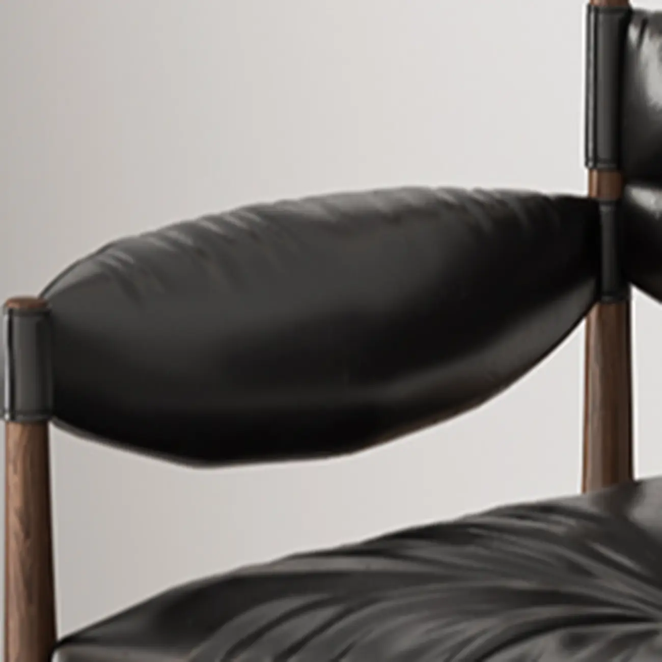 Modern Oiled Leather Mid-Back Accent Chair with Arms Image - 6 | homeyfad